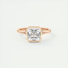 2.0 Ct Asscher Bezel Solitaire Moissanite Engagement Ring