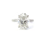 1.50 -5.62 CT Oval CVD Diamond Pave Setting Engagement Ring