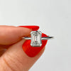 2.0 Ct Emerald East West Half Bezel Solitaire Moissanite Engagement Ring