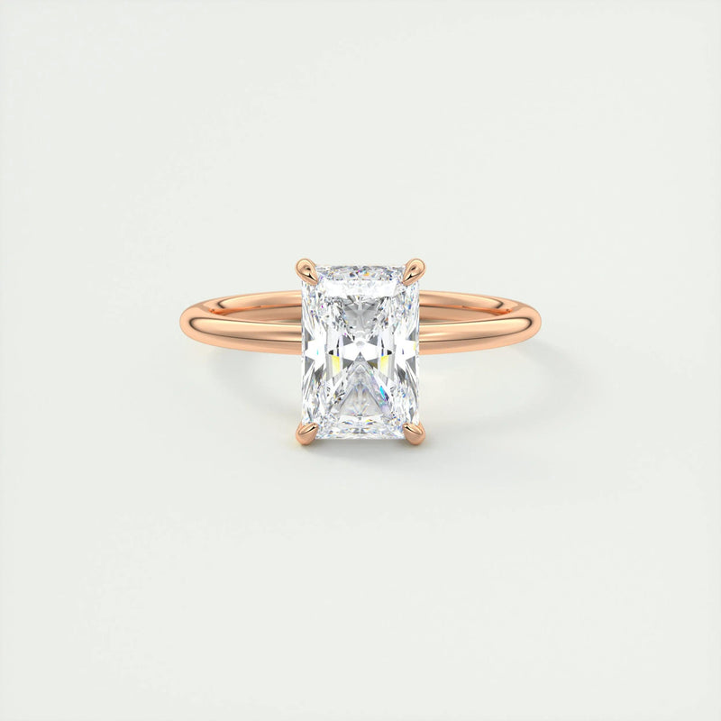 2.0 Ct Radiant Solitaire With Hidden Halo Moissanite Diamond Engagement Ring