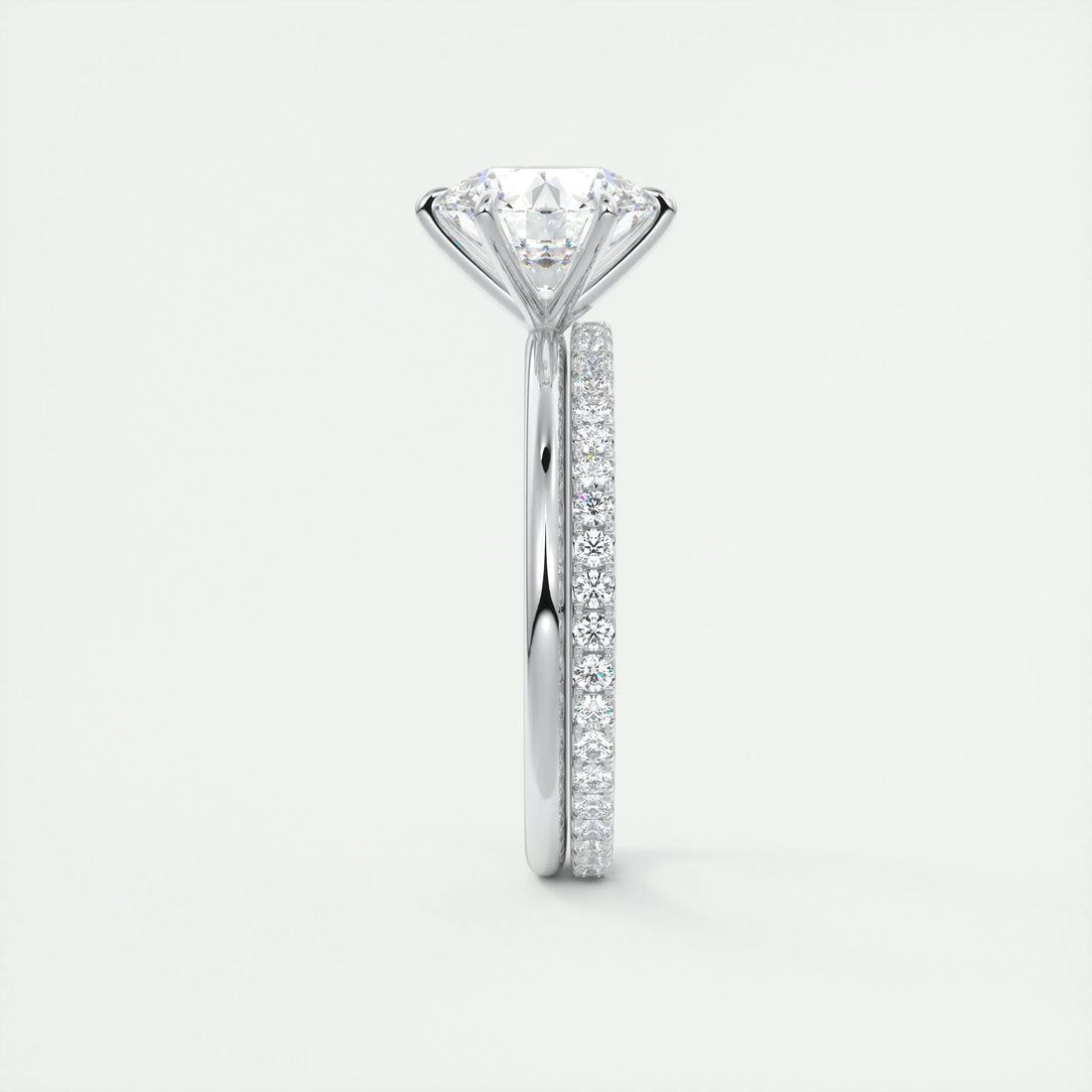 2.15 Ct Round Solitaire Flush Stacking Moissanite Diamond Engagement Ring