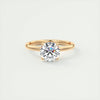 2.18 Ct Round Floral Solitaire Diamond Engagement Ring