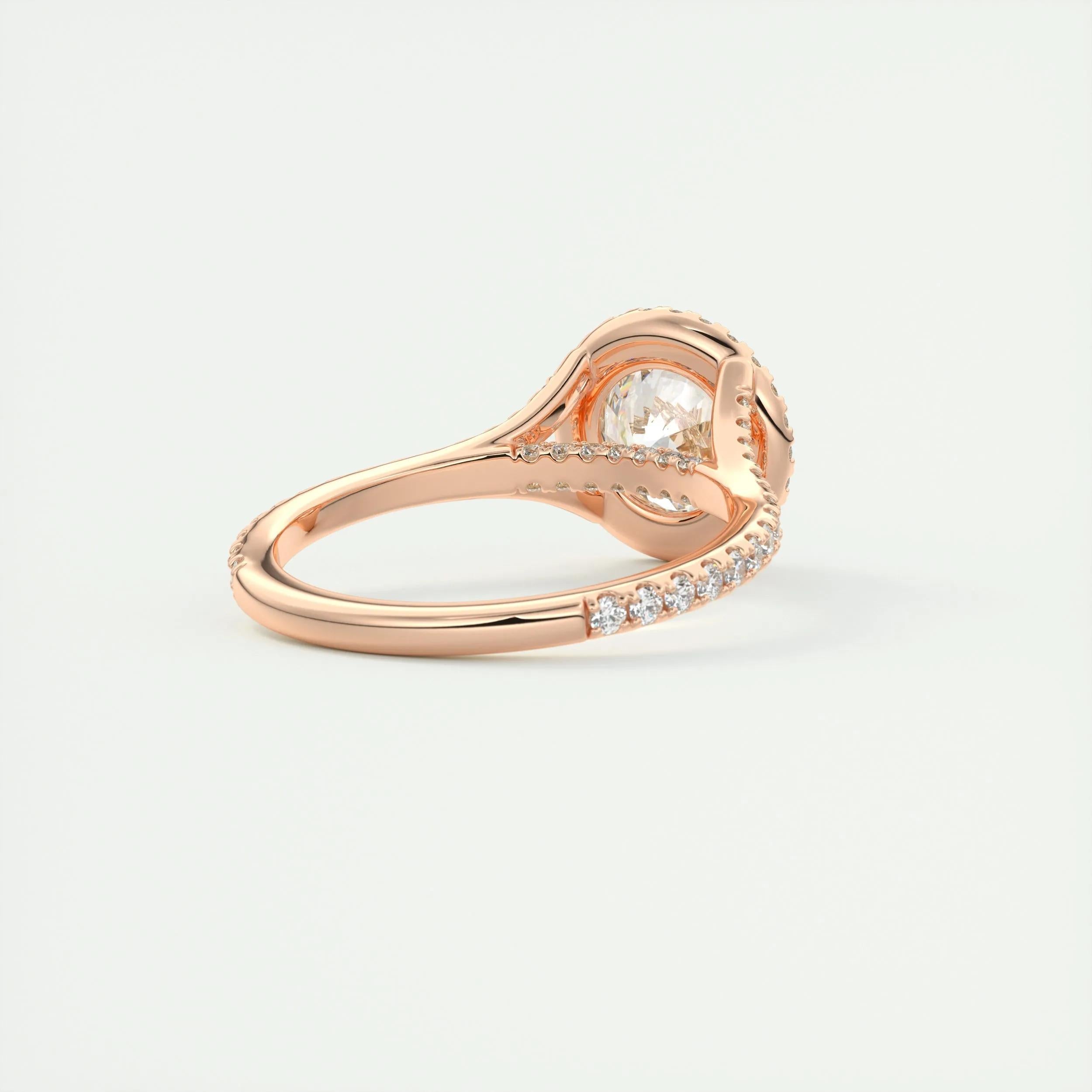 3.05 Ct Round Halo Cathedral Moissanite Diamond Engagement Ring