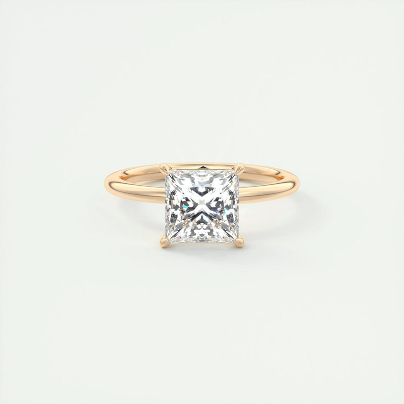 2.4 Ct  Princess Cut Moissanite Solitaire Diamond Engagement Ring