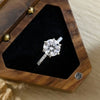 1.0-3.0 CT Round  CVD Diamond Hidden Halo Pave Setting Engagement Ring