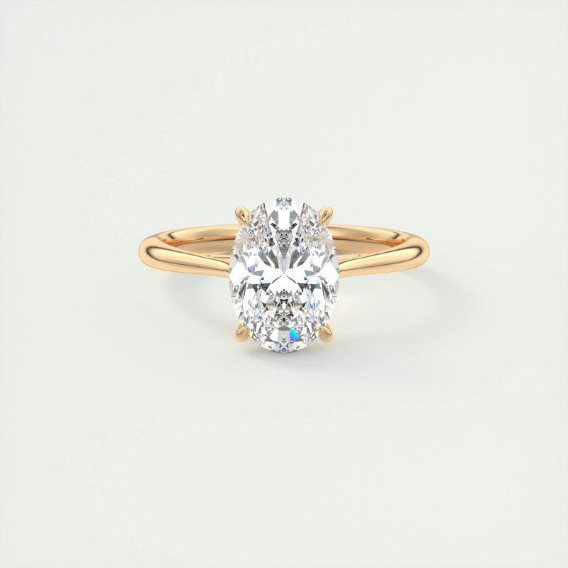 2.0 Ct Oval Cathedral Solitaire Moissanite Diamond Engagement Ring