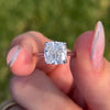 2.0 - 4.03 CT Cushion CVD Diamond Solitaire Engagement Ring