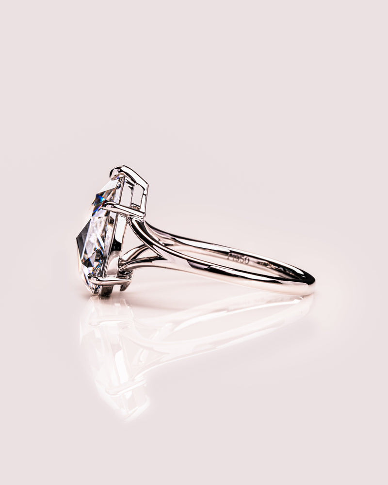 1.50 - 3.09 CT Pear CVD Diamond Solitaire Split Shank Engagement Ring