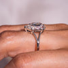 1.50 - 3.09 CT Pear CVD Diamond Solitaire Split Shank Engagement Ring
