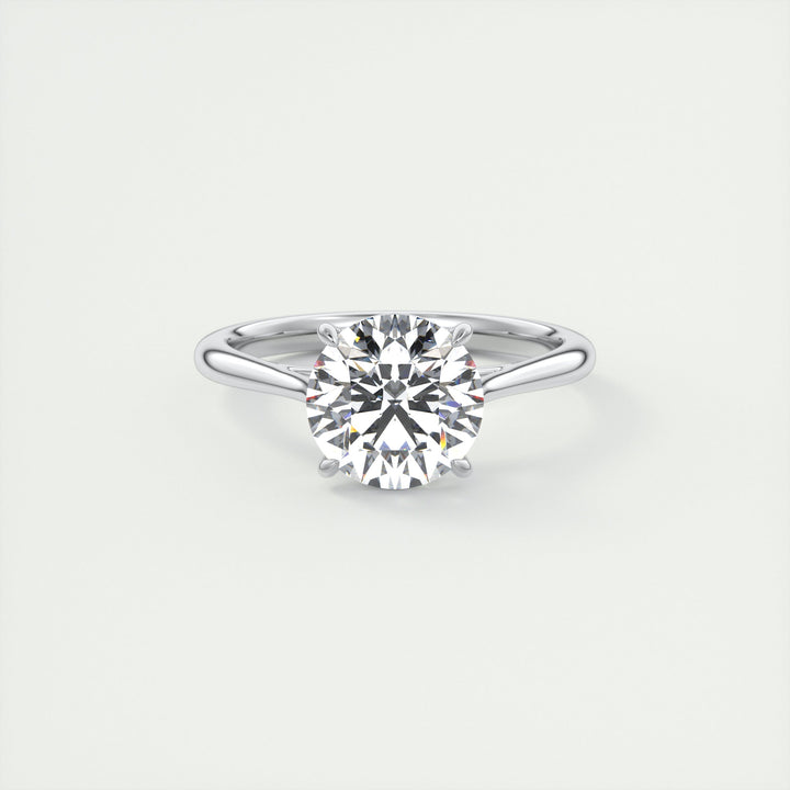 2CT Round Moissanite Solitaire Engagement Ring