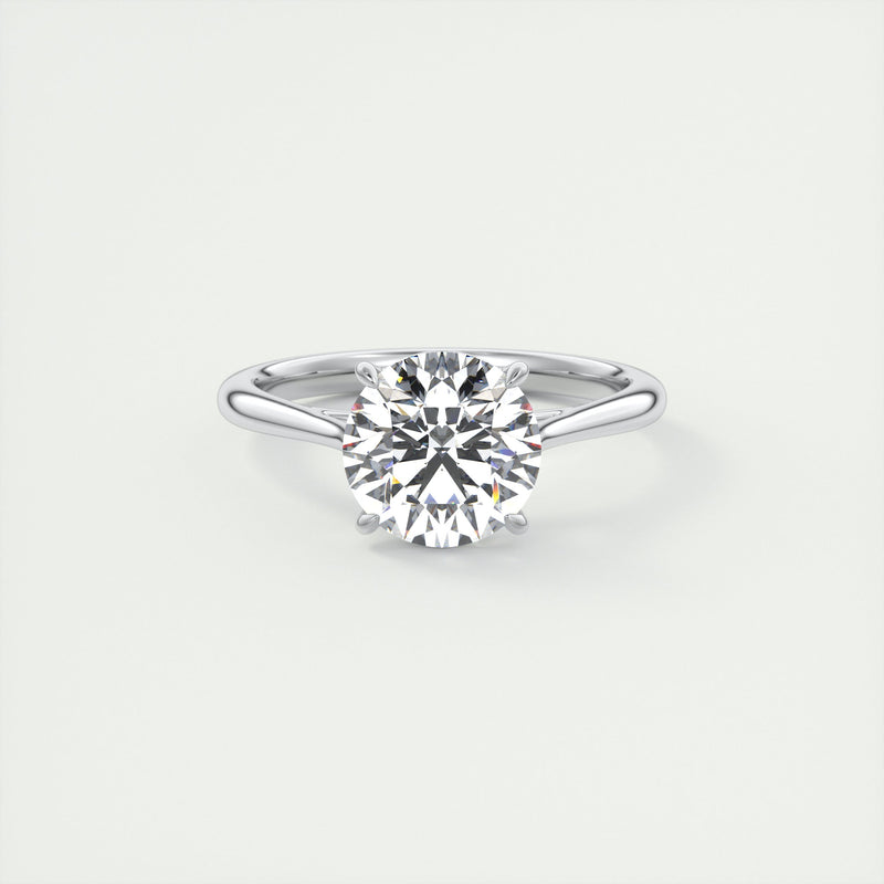 2CT Round Moissanite Solitaire Engagement Ring