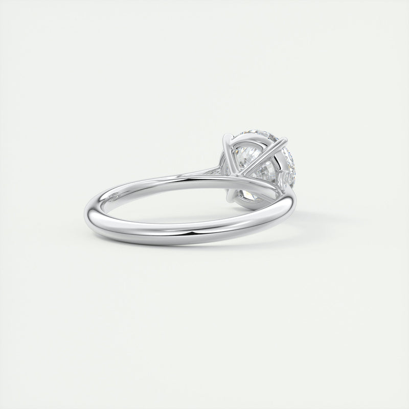 2CT Round Moissanite Solitaire Engagement Ring