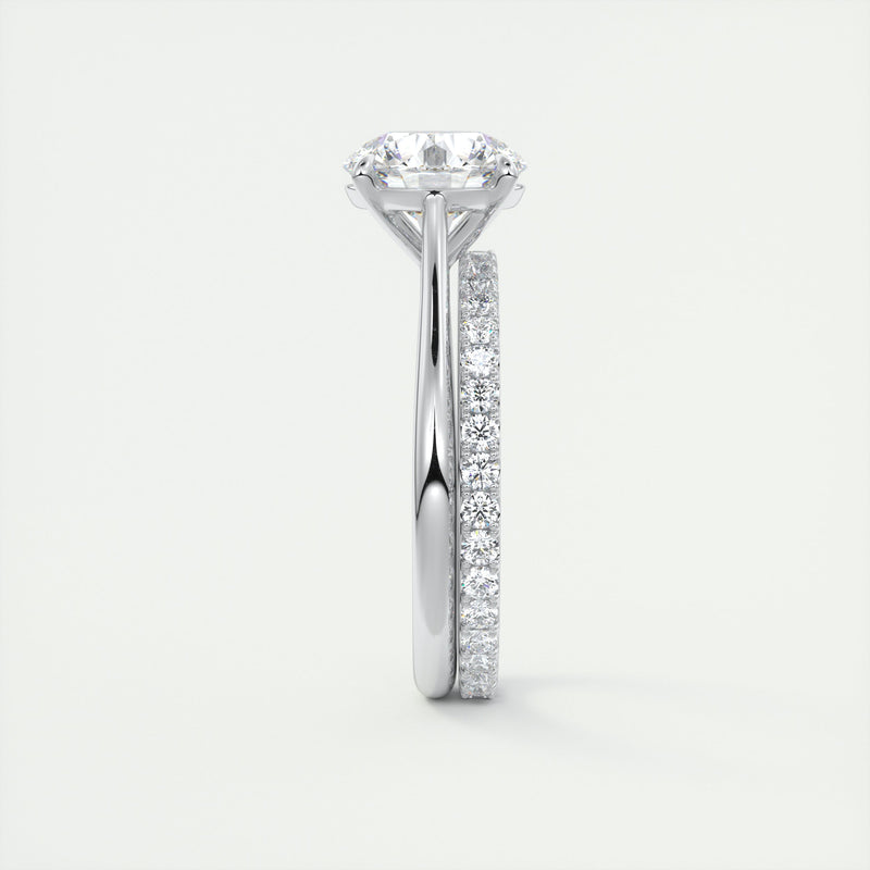 2CT Round Moissanite Solitaire Engagement Ring