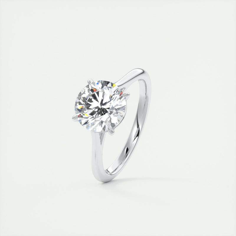 2CT Round Moissanite Solitaire Engagement Ring