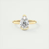 2CT Pear Cut Moissanite Half Bezel Solitaire Engagement Ring