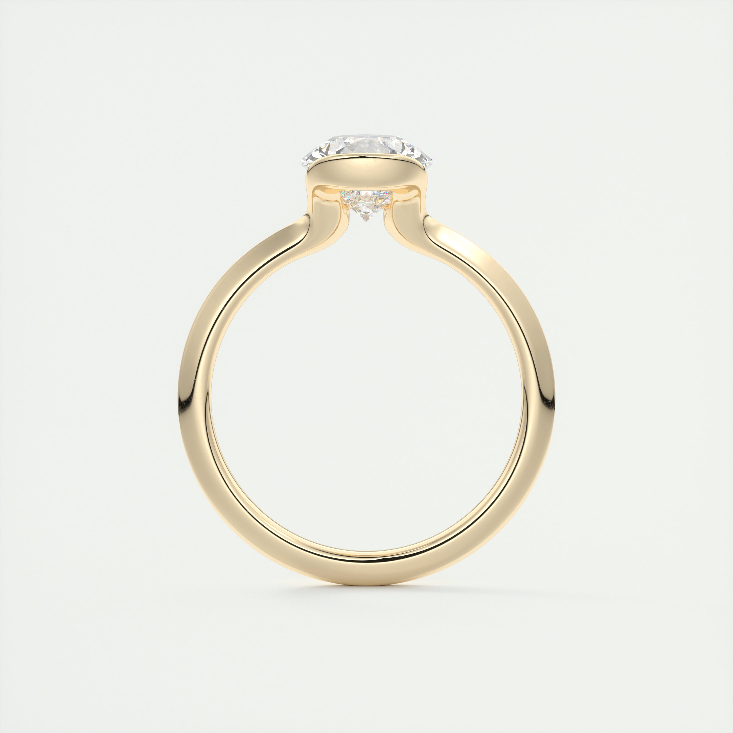 2CT Pear Cut Moissanite Half Bezel Solitaire Engagement Ring