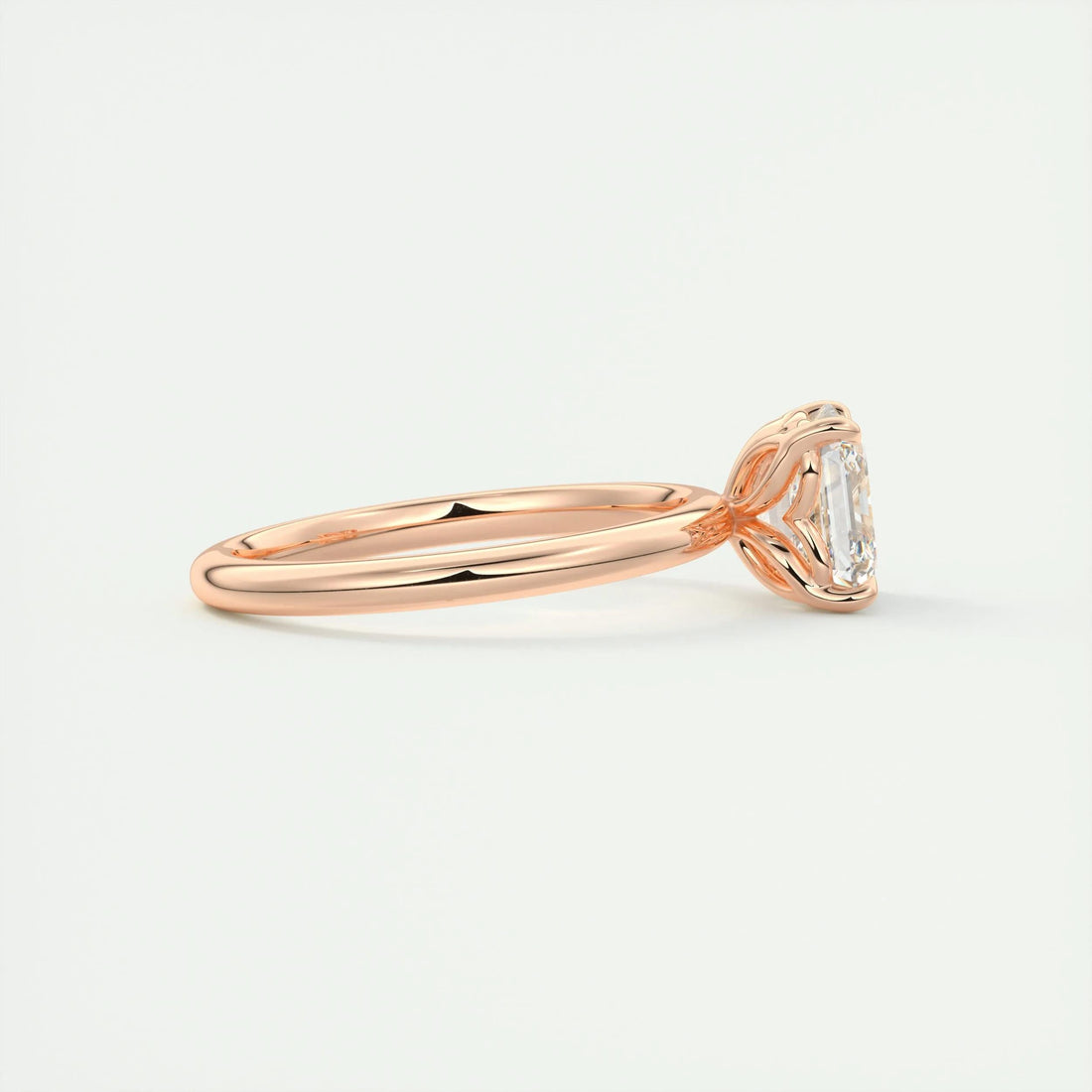 2.0 Ct Asscher Solitaire Moissanite Diamond Engagement Ring