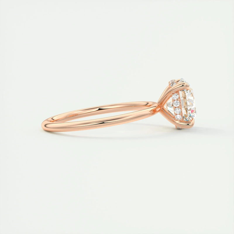 2.55 Ct Round Hidden Halo Moissanite Diamond Engagement Ring