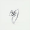 2.0 Ct Asscher Half Bezel Solitaire Moissanite Diamond Engagement Ring