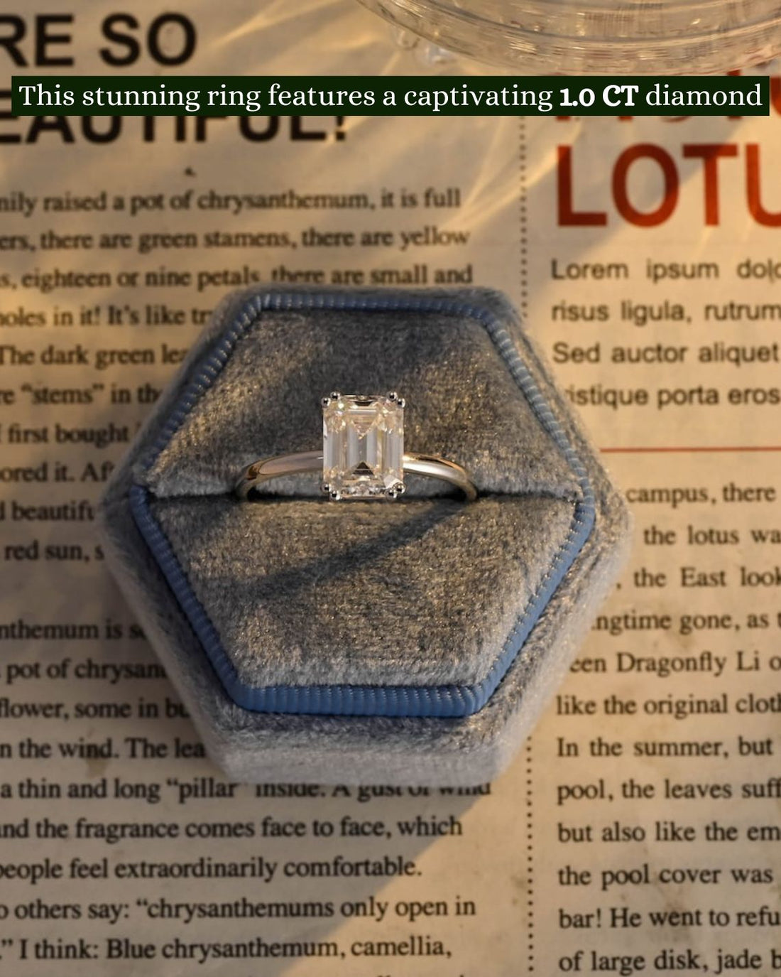 1.0 CT-3.0 CT Emerald CVD Diamond Solitaire Engagement Ring