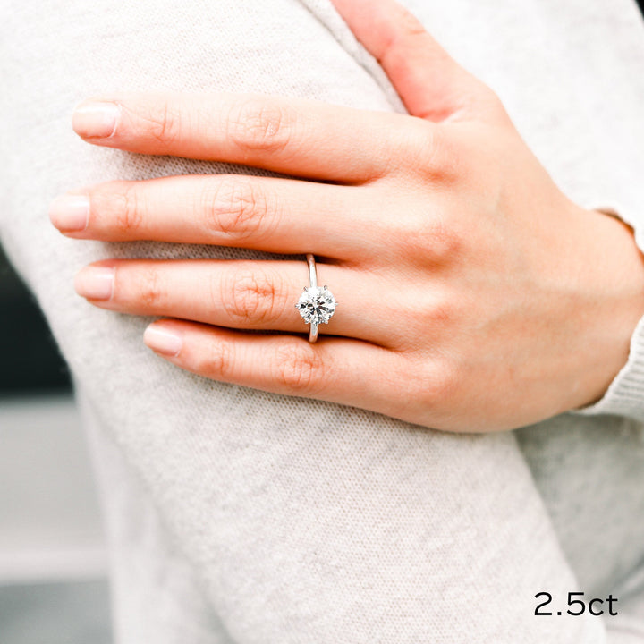 2.50ct Round Moissanite Solitaire Engagement Ring