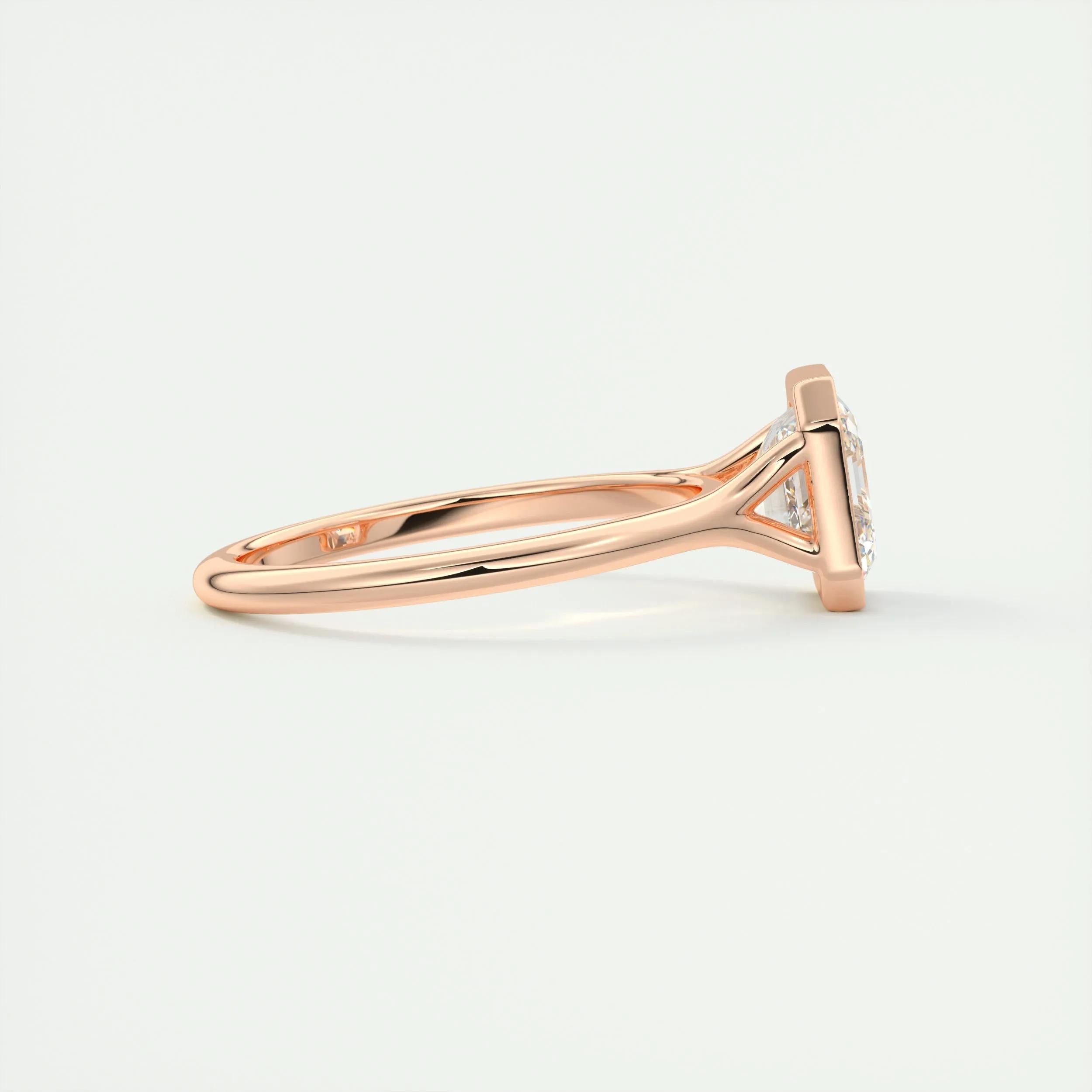 2.0 Ct Asscher Bezel Solitaire Moissanite Engagement Ring