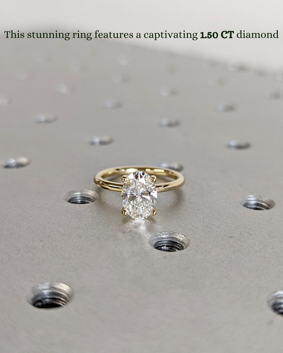 1.50 - 3.50 CT Oval CVD Diamond Solitaire Engagement Ring