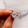 1.93 -2.93 CT Pear CVD Diamond Halo Pave Setting Engagement Ring