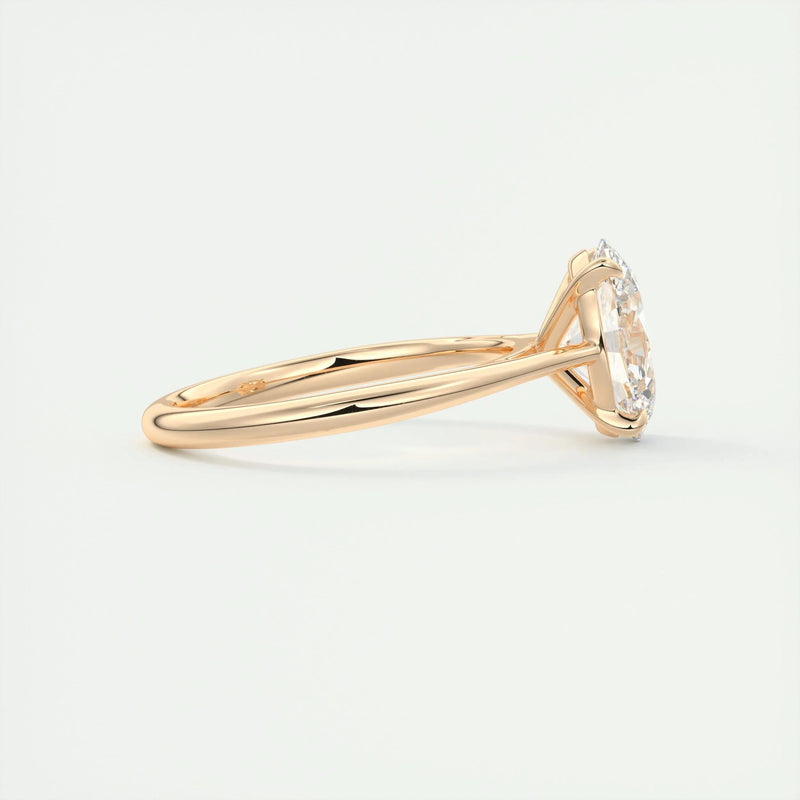 2.0 Ct Oval Cathedral Solitaire Moissanite Diamond Engagement Ring