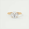 2.5 Ct Square Oval Solitaire Moissanite East West Diamond Engagement Ring