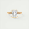 2.0 Ct Radiant Half Bezel Solitaire Moissanite Engagement Ring