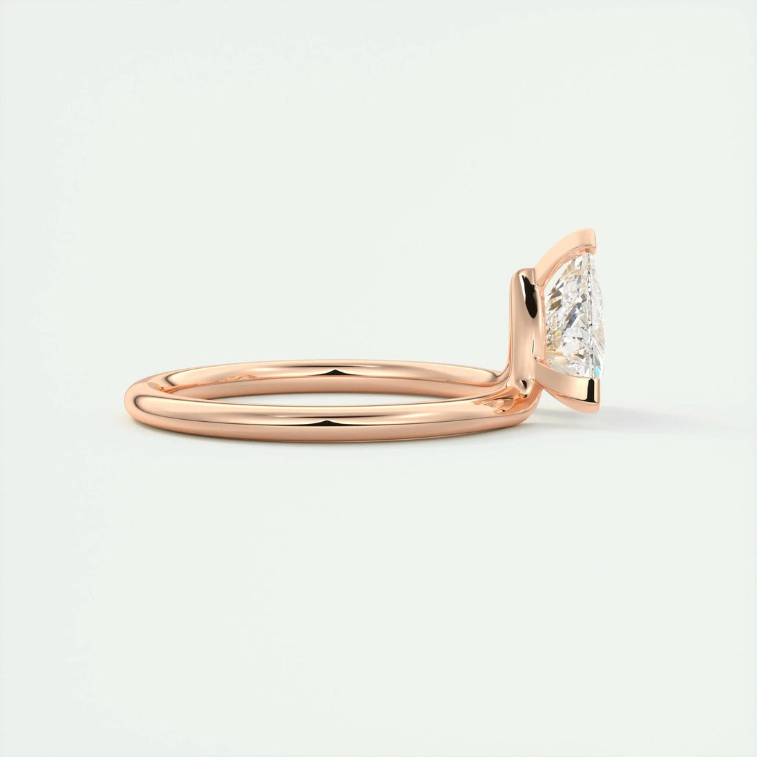 2.1 Ct Trillion Cantilever Solitaire Moissanite Engagement Ring