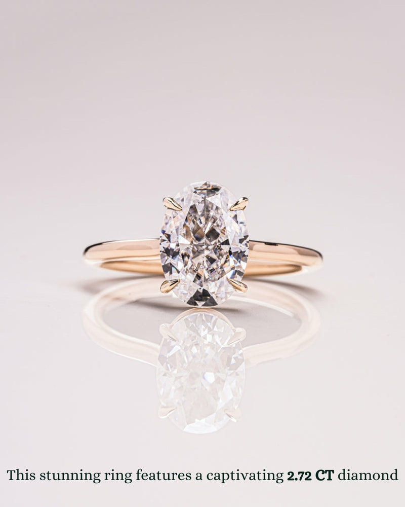1.0 - 3.72 CT Oval  CVD Diamond Solitaire Engagement Ring