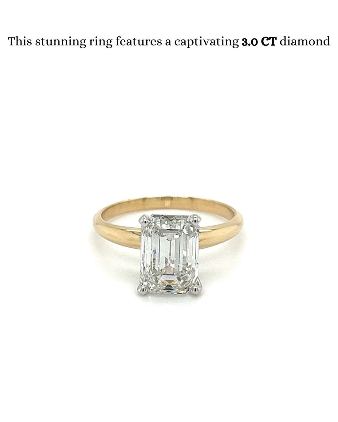 1.0-3.0 CT Emerald CVD Diamond Solitaire Engagement Ring