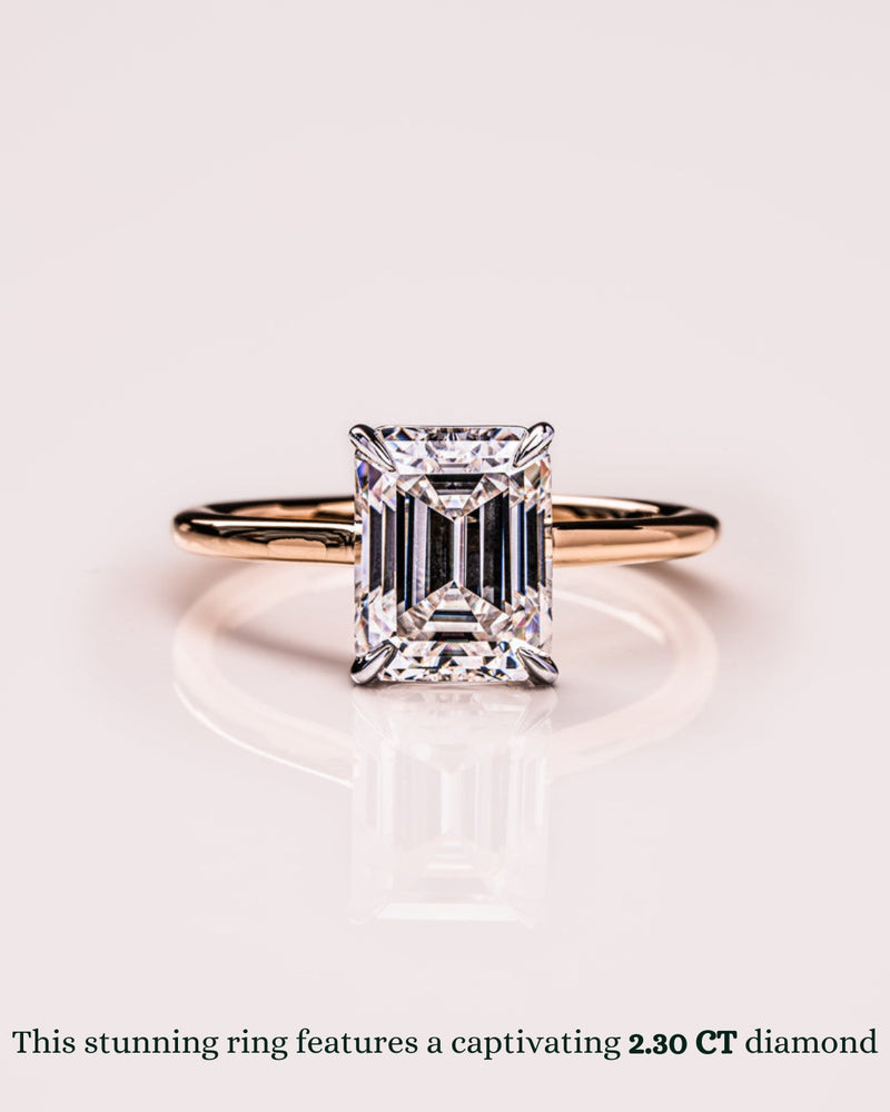 1.50 -3.30 CT Emerald CVD Diamond Solitaire Engagement Ring