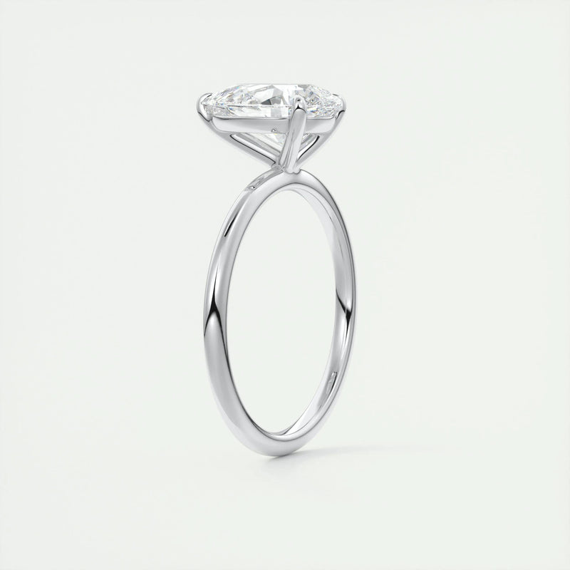 2.2 Ct Solitaire Pear Cut Moissanite Diamond Engagement Ring