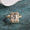 2.0-4.0 CT Radiant CVD Diamond Halo Pave Setting Engagement Ring
