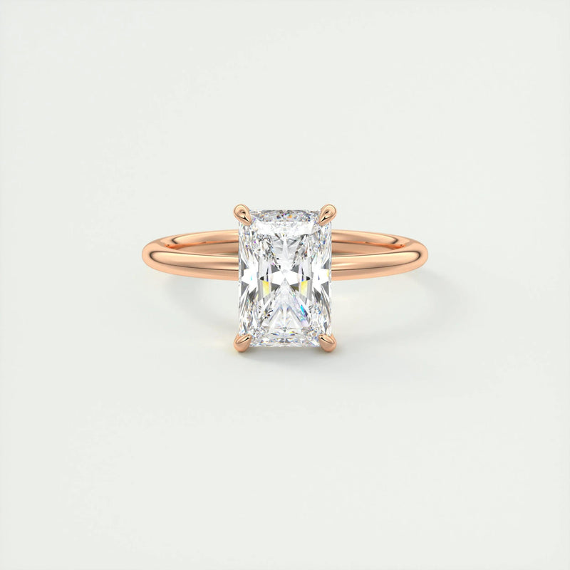 2.5 Ct Solitaire Radiant Cut Moissanite Diamond Engagement Ring