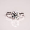1.0 - 2.50  CT Round  CVD Diamond Pave Setting Engagement Ring
