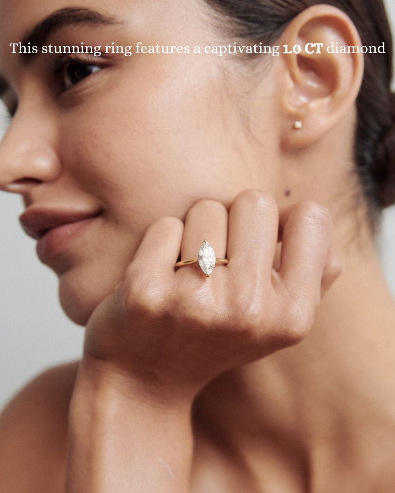 1.5 - 3.5 CT Marquise CVD Diamond Solitaire Engagement Ring