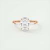 2.2 Ct Oval Baguette Three Stone Moissanite Diamond Engagement Ring