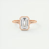 2.0 Ct Emerald Bezel Solitaire Moissanite Engagement Ring