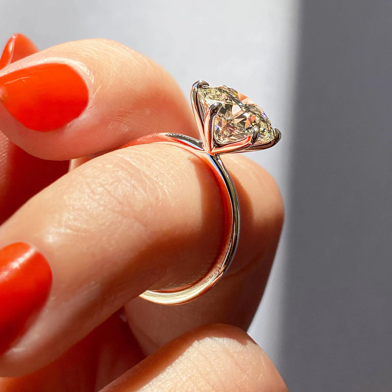 2.15 Ct Round Solitaire Flush Stacking Moissanite Diamond Engagement Ring