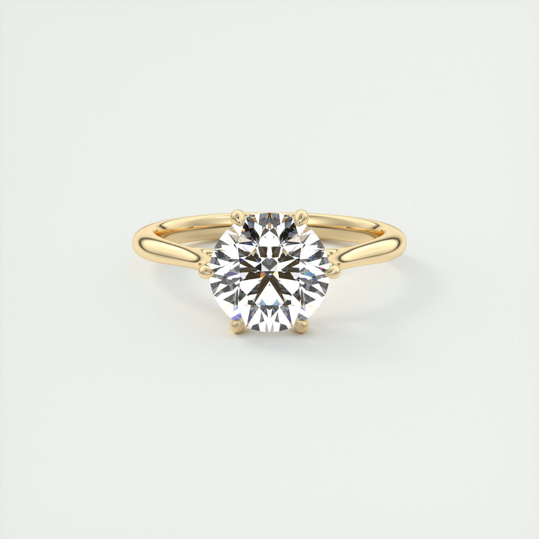 2CT Round Cut Moissanite Solitaire Diamond Engagement Ring