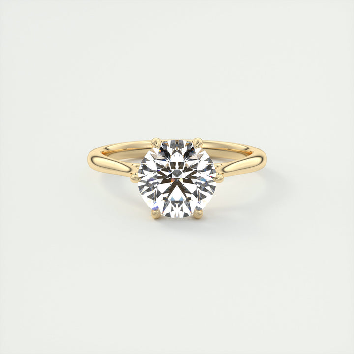 2CT Round Cut Moissanite Solitaire Diamond Engagement Ring