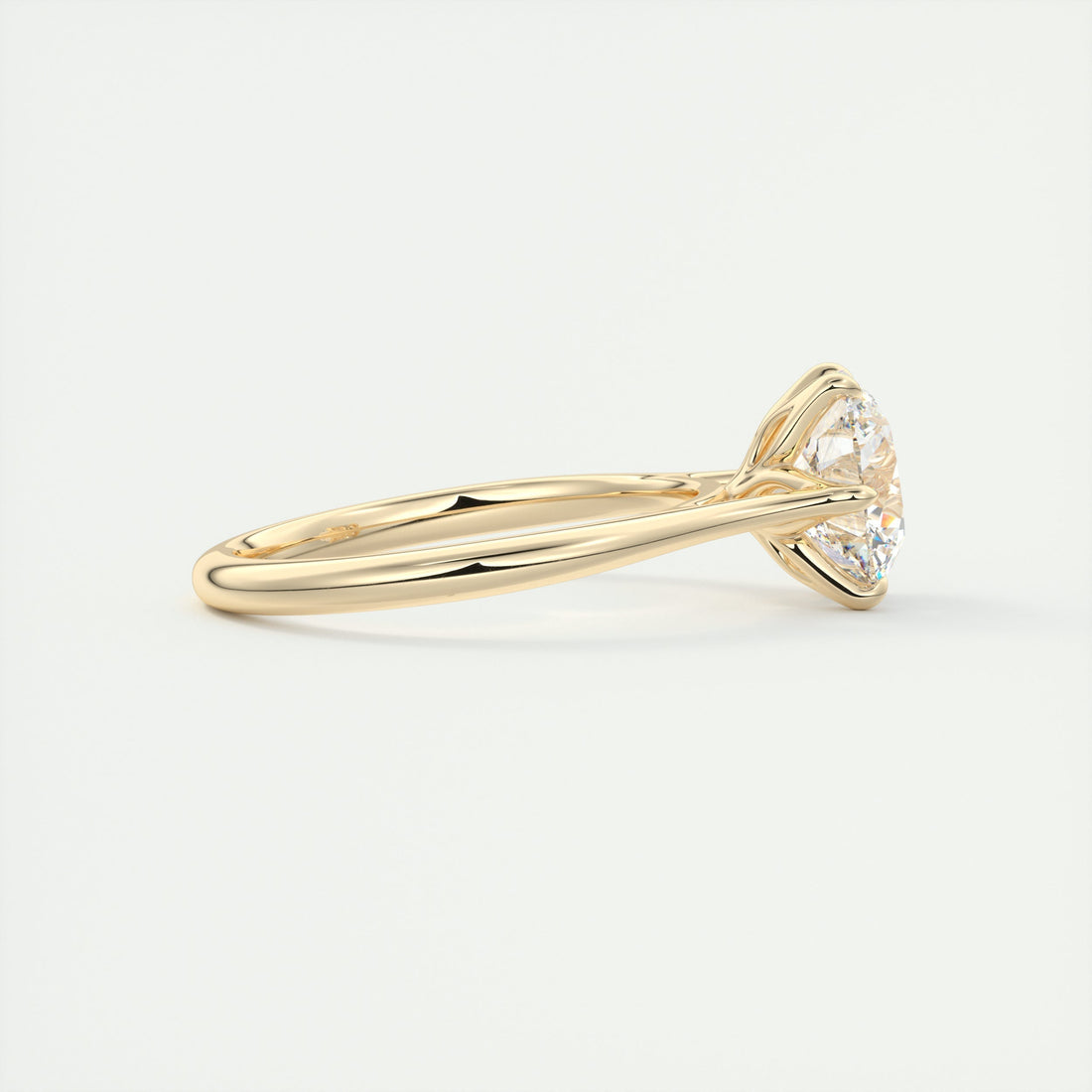 2CT Round Cut Moissanite Solitaire Diamond Engagement Ring
