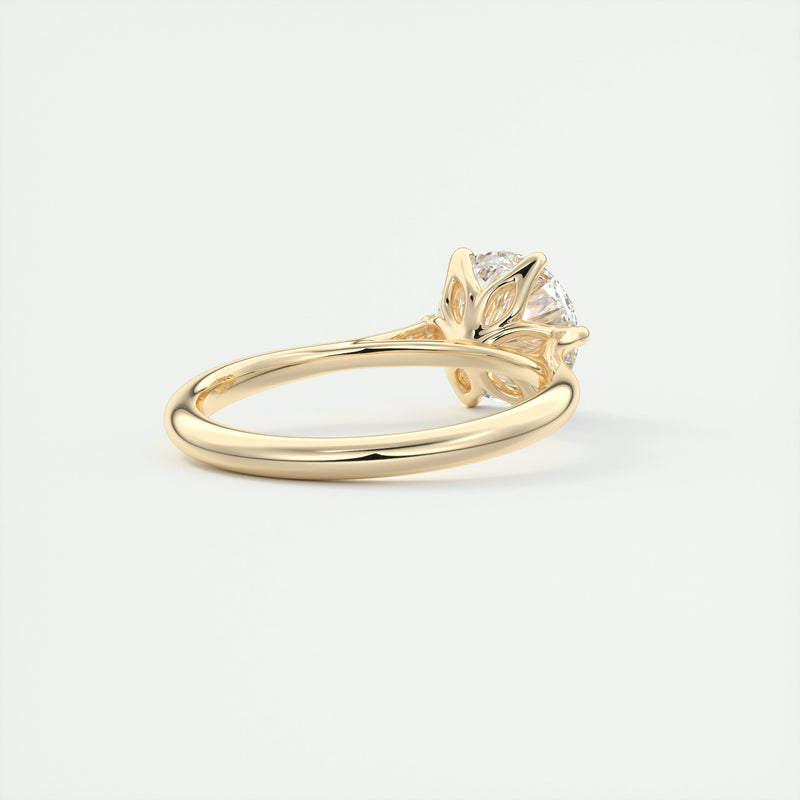 2CT Round Cut Moissanite Solitaire Diamond Engagement Ring