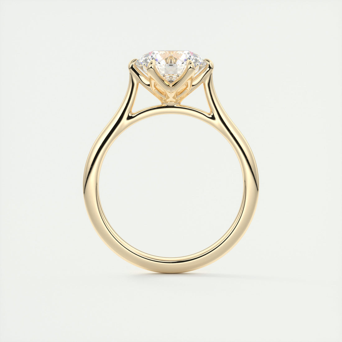 2CT Round Cut Moissanite Solitaire Diamond Engagement Ring