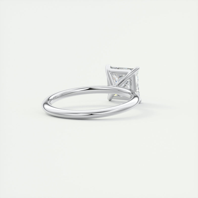 2CT Princess Cut Moissanite Solitaire Engagement Ring