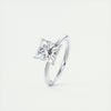 2CT Princess Cut Moissanite Solitaire Engagement Ring